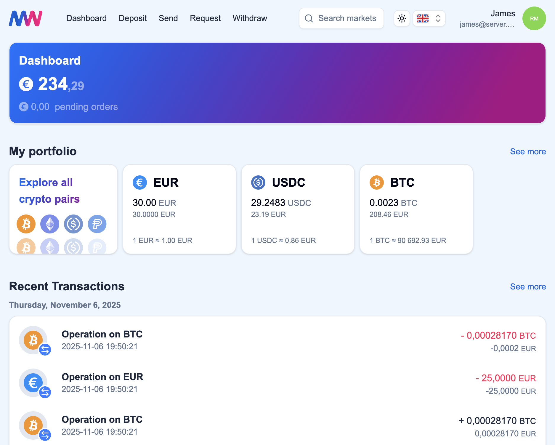 MetaWallet Dashboard